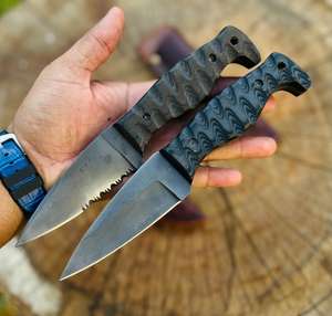 Cuchillo de Caza Hecho a Mano, Cuchillo de Hoja Fija para Supervivencia, Cuchillo de Camping de Acero con Alto Contenido de Carbono con Funda de Cuero, Grado Personalizado OEM - Product Image 5