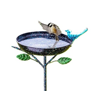 Hot Selling Garden Ornament <b>Bird</b> Bath Black Color Lawn Decorative <b>Bird</b> Feeder <b>Stand</b> for Outside Yard Decor in Bulk - Product Image 3