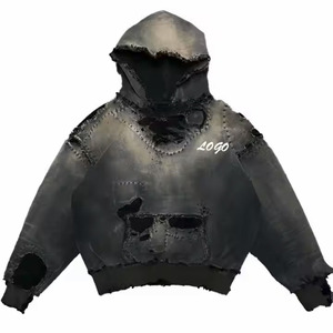 Wholesale Custom 100% Cotton 340 Gsm <b>Tie</b> Dye Hoodie Man <b>Black</b> Hoodie Custom Logo Embroidery Hoodie For <b>Mens</b> - Product Image 6