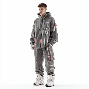 ชุดวอร์มเทคฟลีซสำหรับผู้ชาย ผ้าเนื้อแน่น สำหรับฤดูหนาว คุณภาพสูง สไตล์สตรีทแวร์ กันลม ระบายอากาศได้ดี เป็นมิตรกับสิ่งแวดล้อม ผลิตจากโพลีเอสเตอร์/คอตตอน - Product Image 3