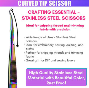 Tijeras de Manicura de Acero Inoxidable con Recubrimiento de Titanio Arcoíris, Punta Puntiaguda, Tijeras de Resorte, Herramienta de Belleza para Pestañas, Logotipo Personalizado - Product Image 2