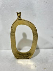 Jarrón de Flores Redondo de Aluminio Martillado Dorado al por Mayor, Jarrón Decorativo para Mesa, Bodas, Navidad, para Uso Doméstico - Product Image 5