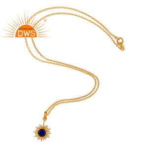 Collar con colgante de piedras preciosas de lapislázuli Natural de Plata de Ley 925 para mujer, fabricante de joyería - Product Image 4