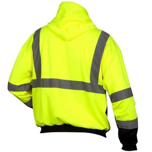 Sweat à capuche de sécurité haute visibilité pour la construction, polyester de haute qualité avec manches longues réfléchissantes pour la sécurité au travail - Product Image 2