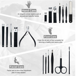 Premium <b>Professional</b> Elegant Manicure <b>Kit</b> with 4 1 <b>Nail</b> Clipper Single Spring Stainless Steel Lightweight Bag Reasonable Price - Product Image 5