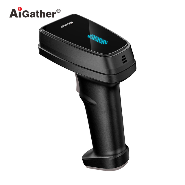 AiGather Hot Sale 1D 2D CMOS Sensor Wireless Handheld BT QR Barcode Reader for Supermarket Cheque Scanning in Stock