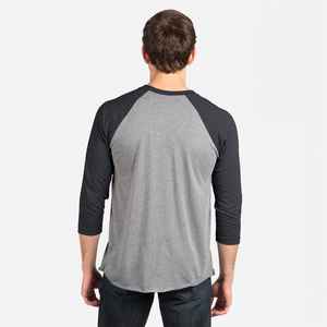 Next Level Apparel Vintage Navy/Premium Heather transpirable Béisbol Tri-Blend 3/4-Manga Raglan Camiseta de manga tres cuartos - Product Image 5