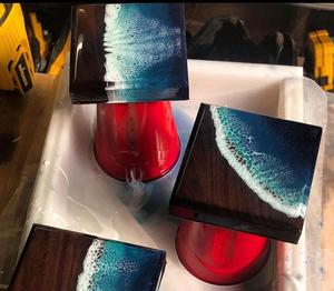 Japan Style <b>Wooden</b> Tea Coaster Resin Insulation Pad Simple Cup Holder Creative Gasket Tea Ceremony Spare Parts Household - Product Image 5