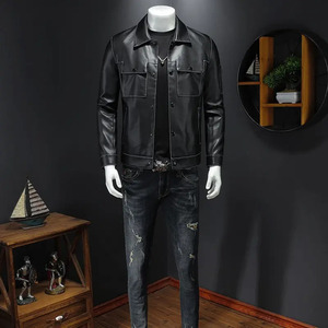 Chaqueta de cuero de calidad superior caliente para Hombres estilo con 100% chaqueta de cuero de vaca original chaquetas de cuero de los hombres - Product Image 5