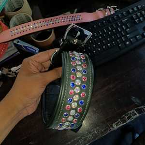 Premium Quality Soft <b>Padded</b> Crystalize Pet Collar Luxury Design Tooled Dog Collar Leather Dog Belt at Wholesale Price Halsbands - Product Image 2