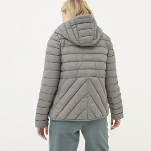 À capuche femmes hiver Puffer Bomber veste manches longues léger fermeture éclair matelassé imperméable respirant chaud épais - Product Image 2
