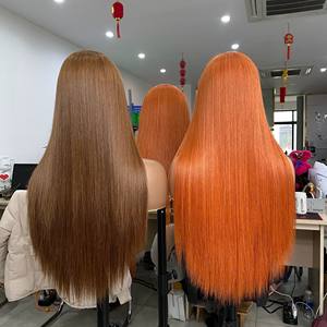 Tendance chaude diverses couleurs os droite perruques de cheveux humains 100% cheveux vietnamiens bruts perruque naturelle avec fermeture frontale - Product Image 4