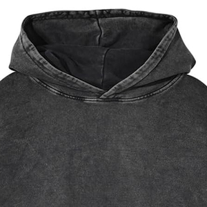 Streetwear Pullover Custom Vintage Washed Oversized <b>Black</b> Hoodie Unisex Casual Long Sleeve Kangaroo Pocket Soft Cotton Hoodie - Product Image 3