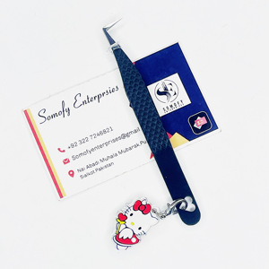 Pinzas de Precisión Antiestáticas para Extensión de Pestañas de Acero Inoxidable con Logotipo Personalizado de Hello Kitty de 90 Grados de Calidad Premium Profesional - Product Image 1