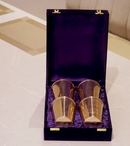 Vaso de agua de cobre 100% con caja de terciopelo Juego de 4 - Product Image 2