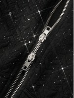 Sweat à capuche zippé de luxe en molleton coton/polyester, délavé à l'acide, avec impression numérique hiver, strass et logo personnalisé brodé, 2 pièces
