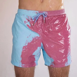 Bañador que cambia de Color para hombre, pantalones cortos de playa de algodón 100% de secado rápido para surf de verano, pantalones de estilo Hip Hop - Product Image 6