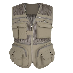 Gilet de chasse extérieur pour hommes, séchage rapide, respirant, multi-poches, vestes en maille, couleur personnalisée, taille, accessoires de sport de haute qualité - Product Image 1