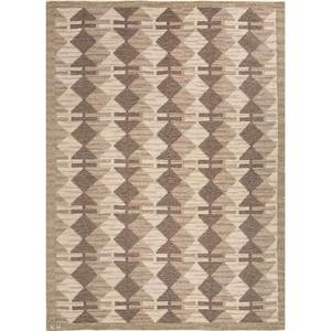 Tapis en laine noués à la main Clan Grey & Black 9x12, motifs géométriques et abstraits pour l'entrée de la maison ou la chambre d'un adolescent - Paem-794 - Product Image 1