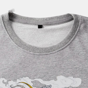 <b>Men's</b> Printed Sweatshirt 100% Cotton Heavy Weight Crew Neck <b>Jumper</b> Inside <b>Fleece</b> Pullover XS Size Winter Sweatshirt Breathable - Product Image 4