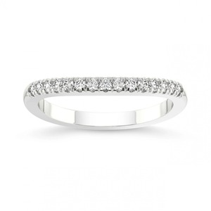 Bague en diamant à courbe délicate, diamant de laboratoire 0,20 ct Tw, or massif 14 carats, couleur FG, clarté VS, 15 diamants, pour usage quotidien, empilable, nuptiale - Product Image 1
