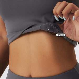 Conjunto de entrenamiento sin costuras de cintura alta, mallas deportivas ligeras y transpirables, Sujetador deportivo acolchado, diseño de patrón sólido a la moda - Product Image 4