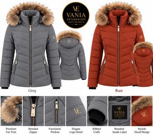 Veste d'hiver matelassée épaisse à col montant pour homme et femme, avec capuche, fermeture éclair, en laine et polyester tricoté, collection 2025 - Product Image 3