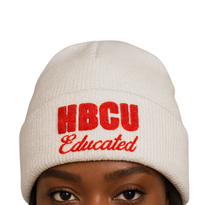 Gorro de Punto DST Blanco con Educación HBCU, Gorra Acrílica Delta con Bordado Chenille, Logotipo de la Hermandad Griega Divine Nine, Unisex para Adultos, Secado Rápido - Product Image 4