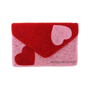Pochette de soirée personnalisée de luxe pour la Saint-Valentin, conçue à la main, avec des perles, pour un look élégant et luxueux - Product Image 6