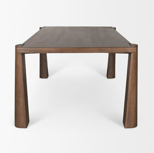 Organic Curves Handcrafted Smooth Texture Mango Wood Rich Brown Finish Solid Mango Wooden Home Kitchen <b>Restaurant</b> Dining <b>Table</b> - Product Image 2