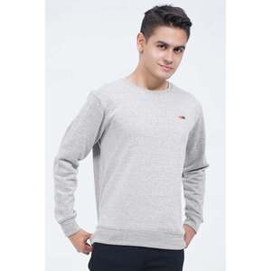 Mens Crewneck Sweatshirt Zipper Long Sleeve Knitted Pullover OEM ODM Custom Label Screen <b>Print</b> Wholesale Solid 100% Cotton - Product Image 1
