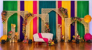 Moroccan Style <b>Backdrop</b> Screens Heena Night Decor Laser Cut Metal <b>Frames</b> Wedding Stage Lightweight Customized Size Manufacturer - Product Image 3