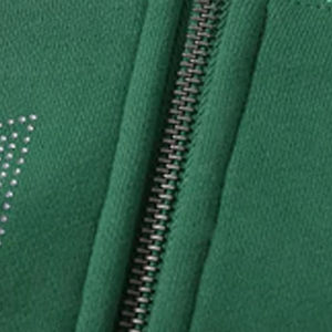 Sweat à capuche surdimensionné en strass pour hommes en coton mélangé lourd Streetwear Sweat à capuche zippé Boxy Fit Vente en gros Custom Wear Stylish - Product Image 5