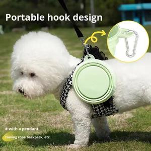 Bols de voyage imperméables en gros OEM/ODM pour <span class=keywords><strong>chats</strong></span>, bols pliables en silicone colorés personnalisés avec logo pour animaux de compagnie, chiens, portables en extérieur - Product Image 2