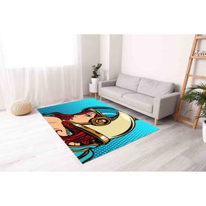Tapis Pop Art Astronaut Woman : Tapis d'appoint moderne antidérapant, tapis fin non tissé - Product Image 5