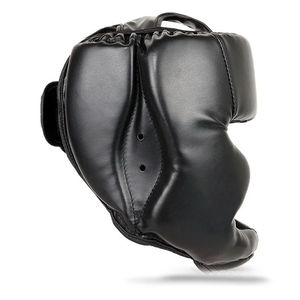 Casco de boxeo ganador hecho a medida Casco duradero Nuevo diseño Protección facial de cuero Impreso MMA Kick Boxing Cheek Headgear - Product Image 3
