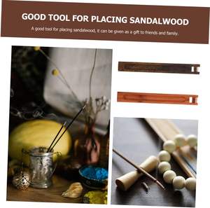 Bandeja de Madera para Servir Incienso Hecha a Mano, Quemador de Incienso de Cerámica, Bandeja Decorativa, Soporte de Madera para Varillas de Incienso - Product Image 3