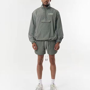 Chaqueta cortavientos con capucha y soporte personalizada OEM para hombre, ropa informal transpirable para deportes al aire libre, correr, trotar, trabajo, cremallera frontal - Product Image 3