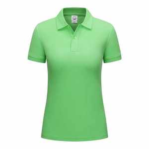 Logotipo personalizado de las mujeres señoras Polo camisetas 2 botones Placket teñido para combinar botones Polo Shirt - Product Image 5