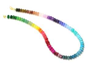 Top qualité coloré Quartz Rondelle perlée tour de cou collier de pierres précieuses 7-8mm perles de Quartz en vrac collier Fine mode bijoux en vrac - Product Image 4