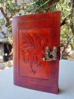 Journal en cuir gaufré Dragon de style classique sur mesure 5x7 pouces papiers en coton faits à la main pour la revente