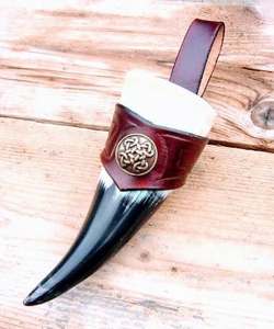 Taza de cuerno para beber estilo vikingo Cuerno de búfalo real Acabado pulido con diseño de Guerrero ecológico para la decoración del hogar - Product Image 3