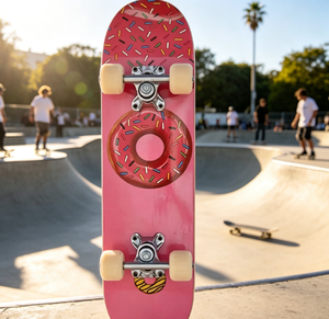 Skateboard complet 7 couches en érable du Nord-Est avec motif donut <span class=keywords><strong>pour</strong></span> enfants de 6 ans et plus, planche de 61 cm, largeur de 15 cm, roulements ABEC-3, trucks en aluminium - Product Image 3