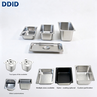 Pan GN Steam Table Gaya Amerika Ukuran Satu Per Tiga, Pan Hotel Stainless Steel Serbaguna, Penjualan Langsung Pabrik, Dapat Disesuaikan