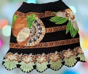 Jupe brodée personnalisée pour femmes Jupes Pohnpei à taille midi et à motifs personnalisés - Product Image 2