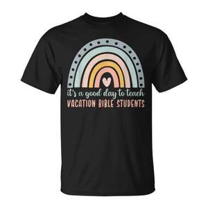 Camiseta Arcoíris para Estudiantes de la Biblia en Vacaciones, Ideal para Uso Promocional - Product Image 1