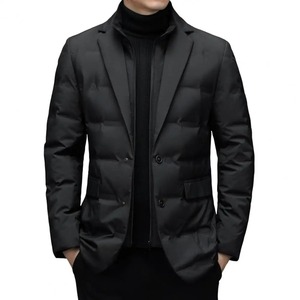 Chaqueta de invierno a prueba de frío y viento para hombre con cuello de bufanda con capucha Chaqueta acolchada simple Ropa masculina - Product Image 3