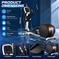 Elliptique de fitness commercial BN Stable avec cadre en acier et écran LCD, fonctionnement silencieux, pour usage en club de fitness