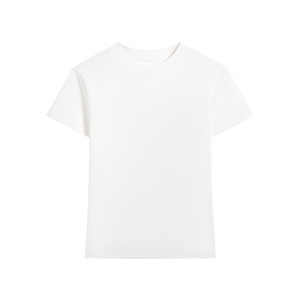 T-shirt décontracté pour femme, coupe ajustée, manches courtes, été, 220 grammes, coton tricoté, logo, anti-froissement, séchage rapide, anti-boulochage, tendance - Product Image 2