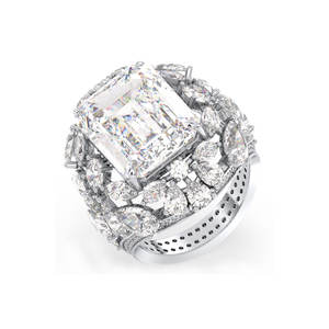 Reyes ขายส่งราคา925เงินสเตอร์ลิง VVS Moissanite แหวนหมั้นเพชรเม็ดเดี่ยวเครื่องประดับทองขาว14K ประกาย - Product Image 1